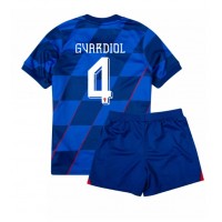 Camisa de time de futebol Croácia Josko Gvardiol #4 Replicas 2º Equipamento Infantil Europeu 2024 Manga Curta (+ Calças curtas)